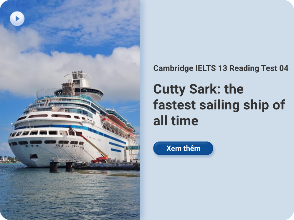 Cambridge IELTS 13 Reading Test 04: Cutty Sark: the fastest sailing ship of all time