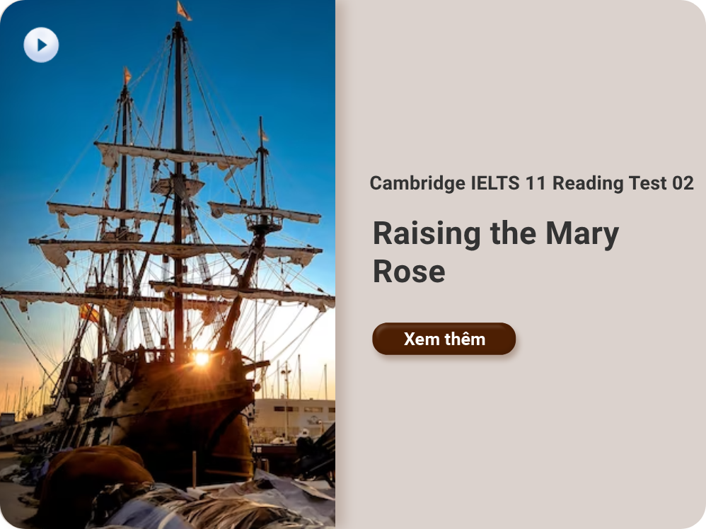 Cambridge IELTS 11 Reading Test 02: Raising the Mary Rose