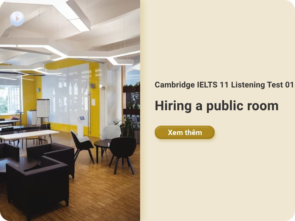 Cambridge IELTS 11 Listening Test 01: Hiring a public room